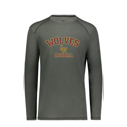 [6845.98D.S-LOGO2] Men's SoftTouch Long Sleeve (Adult S, Gray, Logo 2)