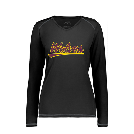 [6847.080.XS-LOGO1] Women's SoftTouch Long Sleeve (Female Adult XS, Black, Logo 1)