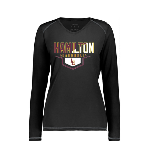 [6847.080.XS-LOGO3] Women's SoftTouch Long Sleeve (Female Adult XS, Black, Logo 3)