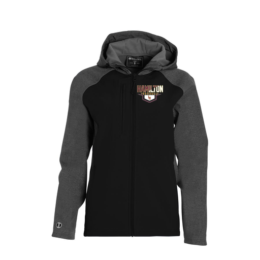 [229357.H05.XS-LOGO3] Soft Shell Full Zip Jacket - Womens (Female Adult XS, Black, Logo 3)