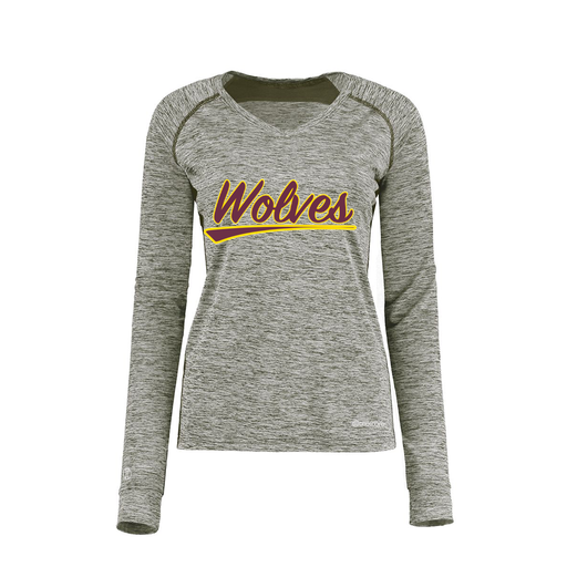 [222770.K94.XS-LOGO1] Ladies Electric Long Sleeve Shirt (Female Adult XS, Gray, Logo 1)