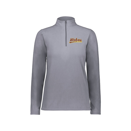 [6864.059.XS-LOGO1] Ladies MicroFleece 1/4 Zip Pullover (Female Adult XS, Gray, Logo 1)