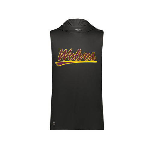 [222590.080.XS-LOGO1] Men's CoolDry Sleeveless Hoodie (Adult XS, Black, Logo 1)