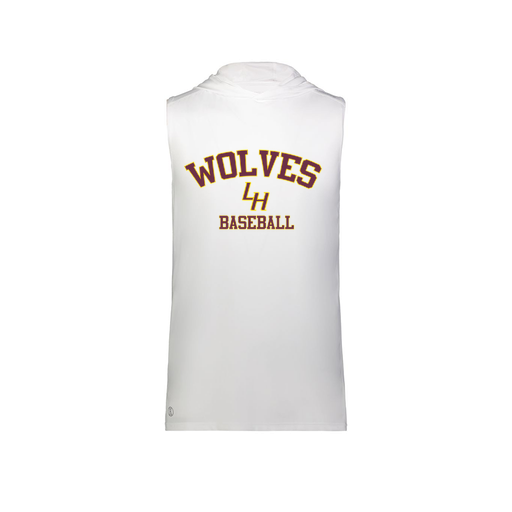 [222590.005.XS-LOGO2] Men's CoolDry Sleeveless Hoodie (Adult XS, White, Logo 2)