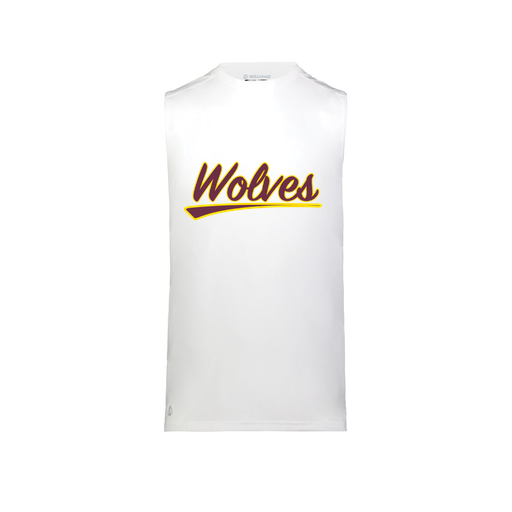 [222593.005.S-LOGO1] Men's CoolDry TankTop (Adult S, White, Logo 1)